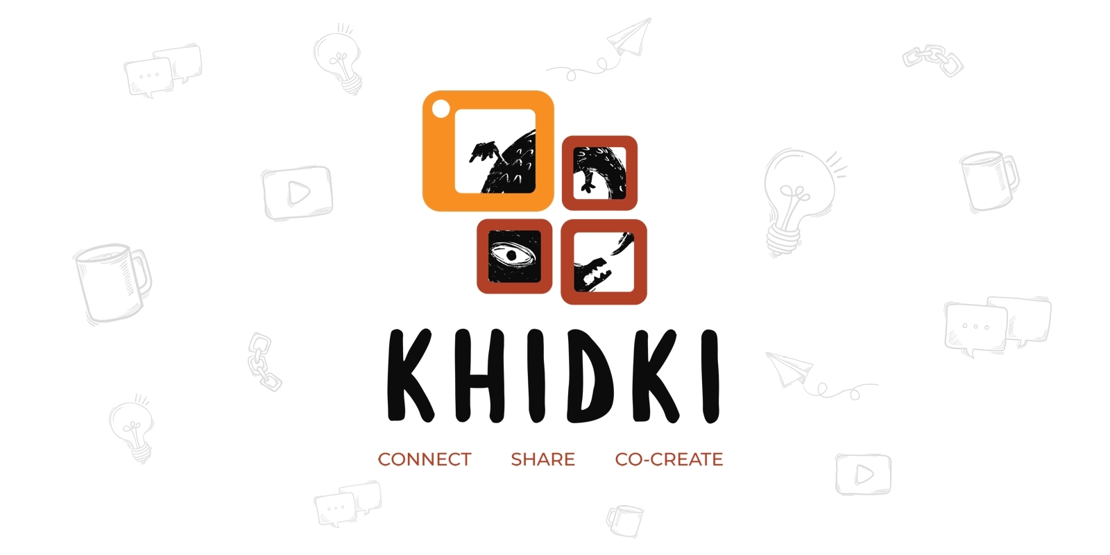 Khidki initiative Logo with background graphics